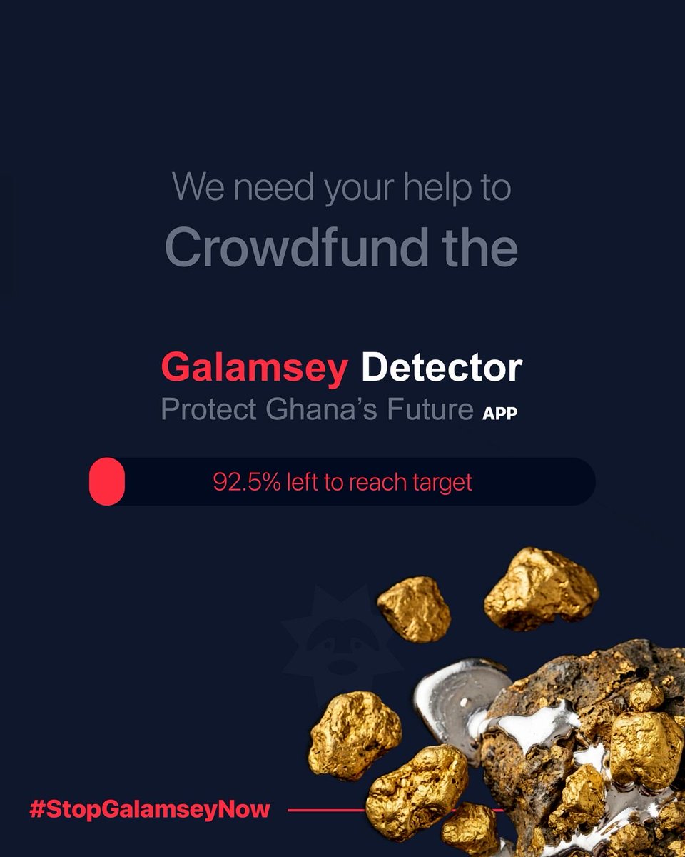 Bobthebuil19383's tweet image. Hi guys! Still on this! I’m working hard to develop a digital platform called Galamsey Detector, which will help expose illegal mining, educate the public, and protect our water and environment.
Every contribution counts no amount is too small. If you’d like to support this…
