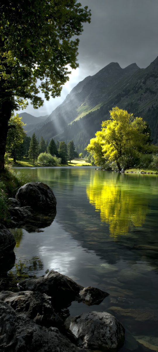 Halleyapps's tweet photo. Flawless reflection mapping captures selective color pop in golden foliage. Volumetric godrays fracture through clouds onto pristine subsurface water. Nature's optical symphony in perfect harmony.
#ReflectionMapping #VolumetricLighting #ToneMapping https://t.co/p2QWMwlW9v