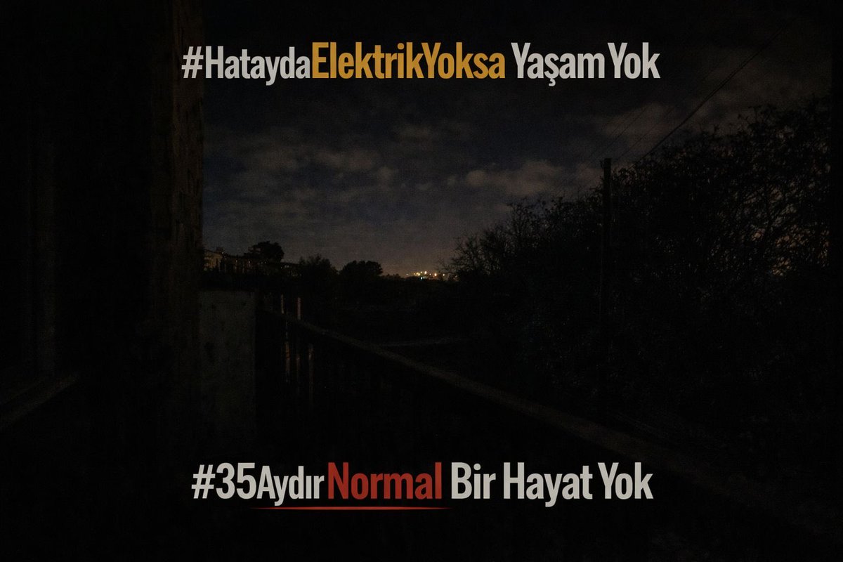 6 Şubat depremlerinin üzerinden nerdeyse ÜÇ YIL geçti! Ama Hatay’da insanlar hala bu soğukta günlerce elektriğin gelmesini bekliyor!

#HataydaElektrikYoksaYaşamYok
#35AydırNormalBirHayatYok