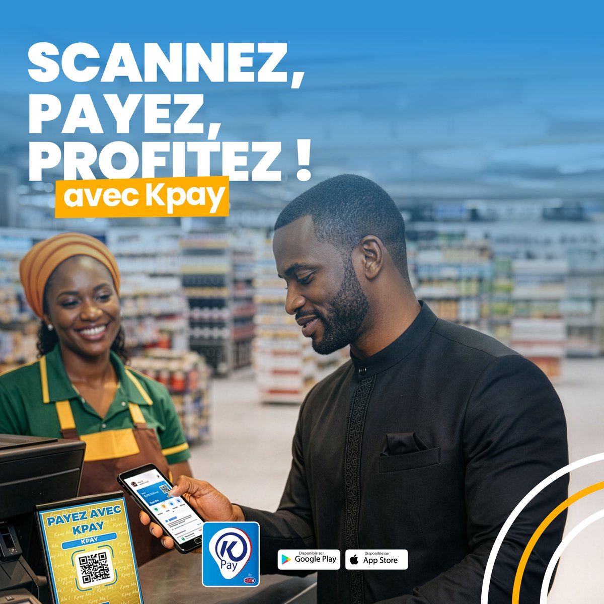 Partout où vous allez, Kpay vous accompagne. 🇸🇳

Scannez le QR Code chez nos marchands et validez vos achats en quelques secondes. ⚡️ La révolution du paiement mobile est au bout de vos doigts.