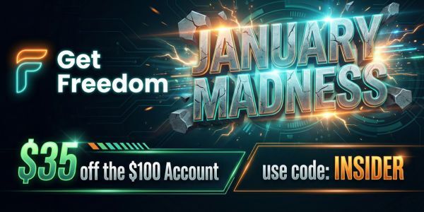 Propinsider24's tweet photo. .GetFreedom.com has launched its “January Madness” campaign, offering $35 off its $100 funded account with code INSIDER for a limited time.

👉https://t.co/LeyziLX57e https://t.co/fhKQSTIMgk
