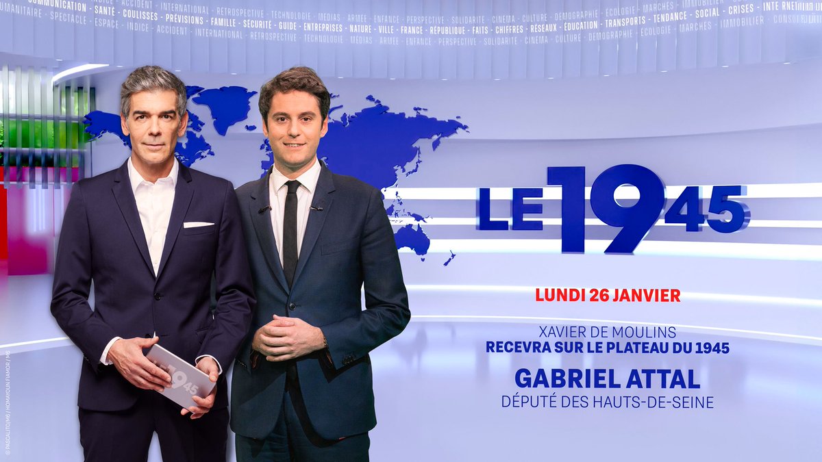 M6pro's tweet image. 🚨Gabriel Attal invité du « 19.45 » ce soir

Alors que la proposition de loi visant l’interdiction des réseaux sociaux aux moins de 15 ans est examinée cet après-midi par les députés, Gabriel Attal sera en plateau aux côtés de Xavier de Moulins dans le 19.45 sur @M6