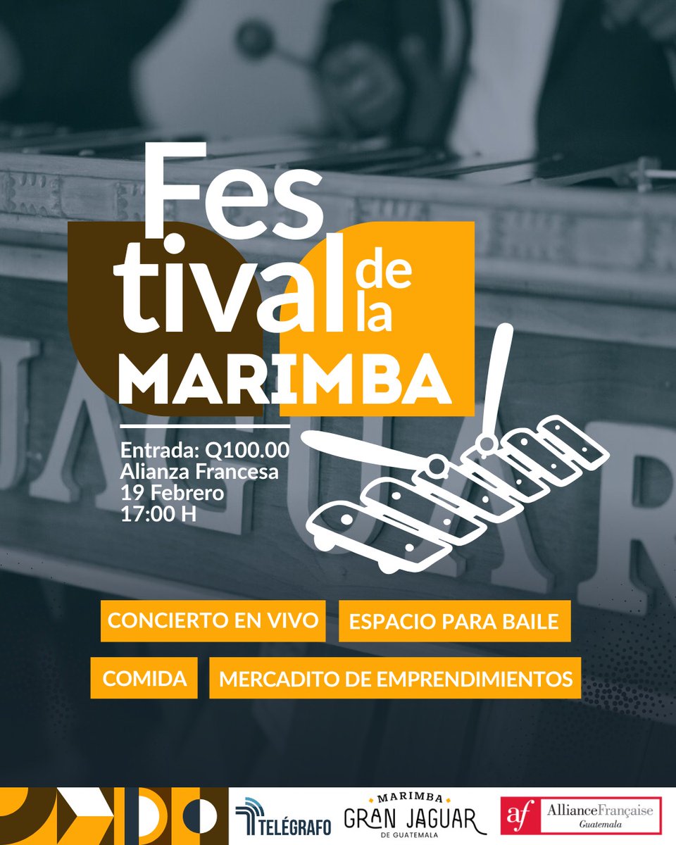 📌 Lugar: Alianza Francesa, zona 13
🗓️ Fecha: 19 de febrero 2026
⏰ Hora: A partir de las 5:00 PM
💵 Entrada: Q100.00
🅿️ Parqueo: Gratuito 

Música en vivo, gastronomía y arte guatemalteco en un mismo lugar 🎶