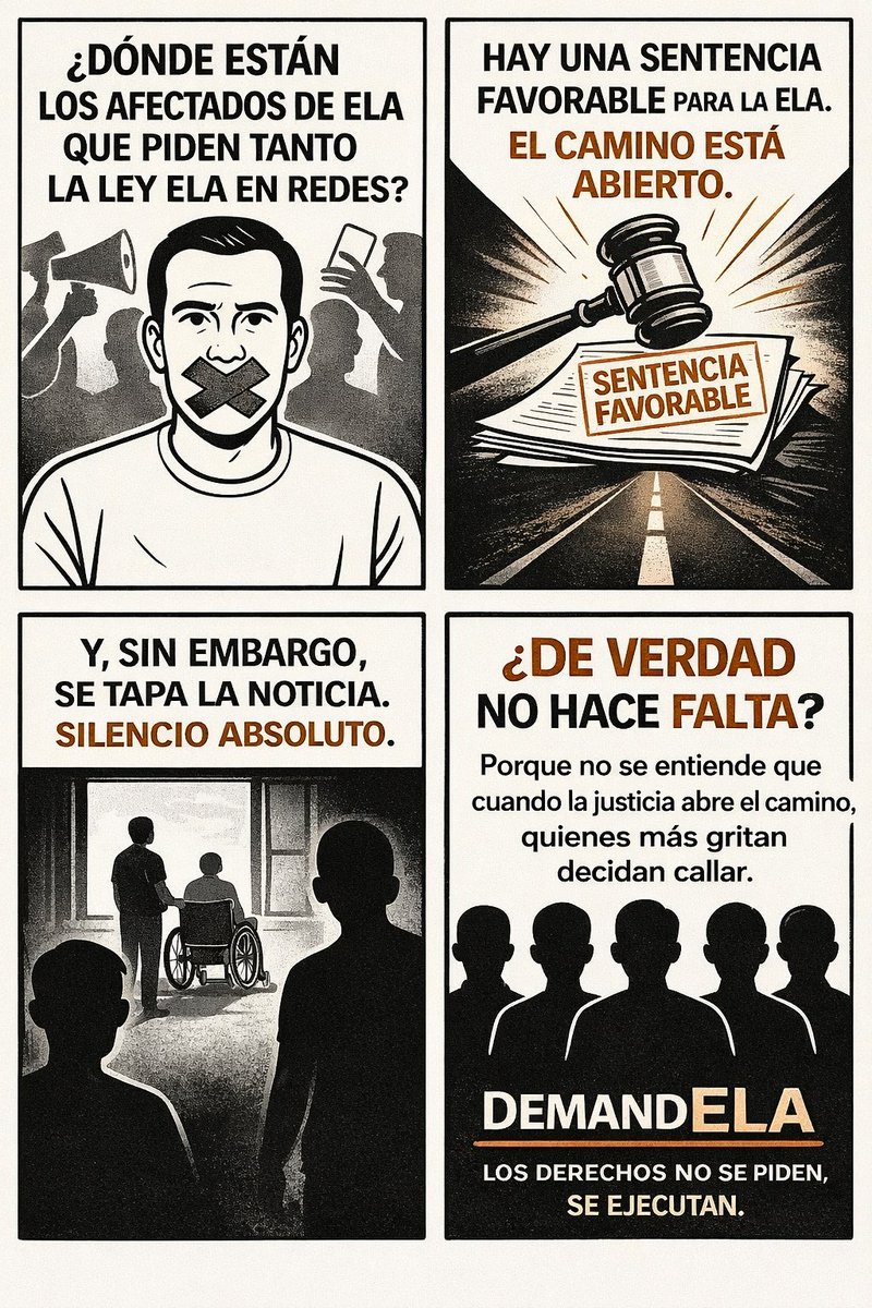 Durante meses hemos visto pedir la Ley ELA en redes.

Hoy hay una sentencia judicial favorable que abre un camino real para los afectados de ELA.
Y, sin embargo, se tapa.

Se callan.
No se entiende. 🧵👇
<a href="/ConyazoMas/">Esteban Gómez Rovira</a>
<a href="/EGomezRovira/">Esteban Gomez Rovira</a>
<a href="/FundacionLuzon/">Fundación Luzón</a> #ConELA #ela #DemandELA