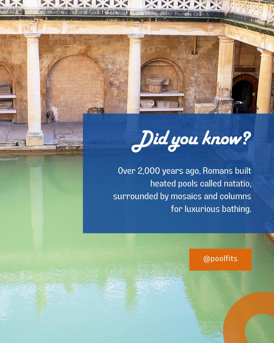 PoolFits's tweet image. Did you know that the Romans built heated pools called natatio over 2,000 years ago, often surrounded by elaborate mosaics and columns for luxury bathing?

poolfits.net/funfacts

#poolliners #poolsafetycovers #custompoolcover