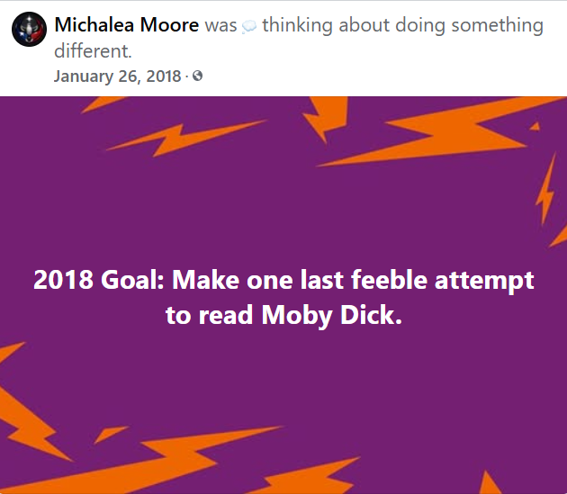 MichaleaMoore's tweet photo. Not my LAST feeble attempt. Moby is on this year's goals. Up to chapter 20 out of 135. It still hasn't won my vote for Great American novel. AND, if using em dashes (—) is a sure indicator of AI content, Melville was a time traveler.
#greatbooks #reading #readinglist2026 https://t.co/O4K8500MxY
