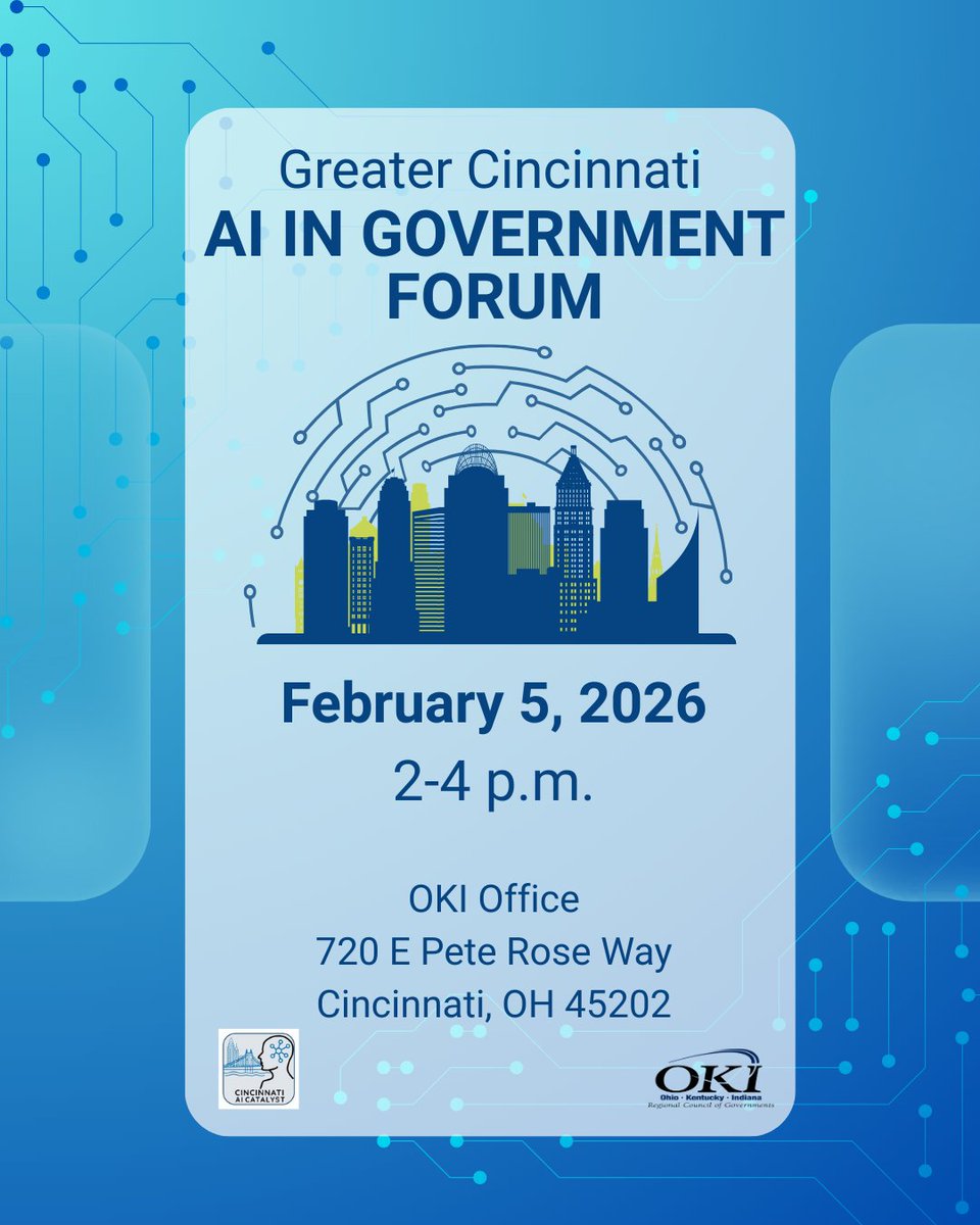 Join us next week for the second quarterly AI in Government Forum! Anyone in government is welcome to attend. 
Register: oki.org/event/ai-in-go…