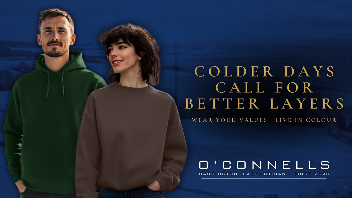 OConnellsOfHadd's tweet image. Cold air. Open coast. Better layers.

From winter #EastLothian beach walks to windswept coastal paths, our organic hoodies and sweaters are made for warmth, comfort, and everyday wear.

Layer up for the shoreline.
👉 oconnells-of-haddington.com

#WearYourValues #LiveInColour