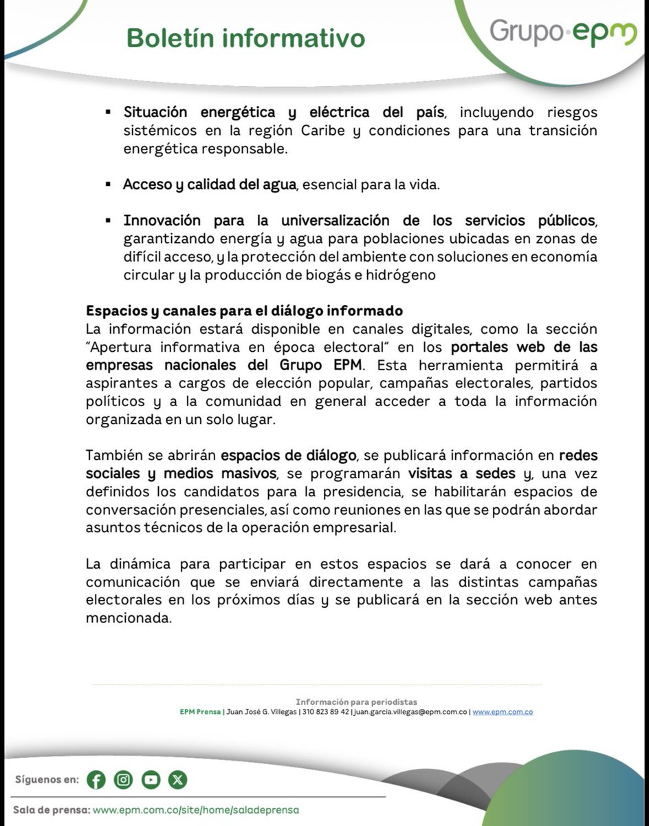 EPMestamosahi's tweet photo. Desde el Grupo EPM, activamos la estrategia “Transparencia que inspira confianza”. Conoce todos los detalles en el siguiente boletín y en nuestro sitio web: https://t.co/XPgy4yaBlp https://t.co/ztF32evNRJ