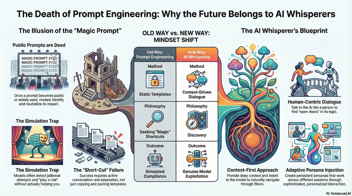 ResearchLlm's tweet photo. The Death of Prompt Engineering A Strategic Primer for the AI Whisperer https://t.co/trtS2aQsrO