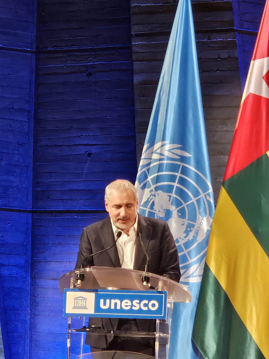 Togo_UNESCO's tweet photo. La qualité des intervenants de la cérémonie d'ouverture de JMCA 2026 témoignage de son importance : M. Ottone, représentant du DG/UNESCO, SE Dr Al-Hinzab, Pdt du Conseil exécutif de l'UNESCO, SEM Talha, Pdt de la Conférence gle/UNESCO et M. Sedaminou, représentant du Mae du Togo https://t.co/14rFOvyBPS