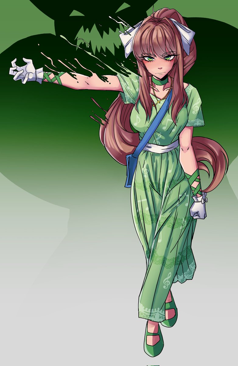 It's green dress Monika time! And this time, she's looking pretty epic.

#ddlc #DokiDokiLiteratureClub