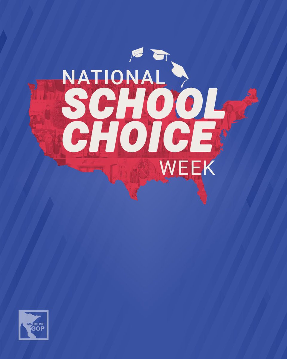 mnhousegop's tweet photo. Today kicks off National School Choice Week! Having the ability to guide your child’s education is fundamental to parenthood. We honor Minnesota parents and support them in making the best decision for their child’s education. 🍎🎒✏️ https://t.co/VsbNguRuUk