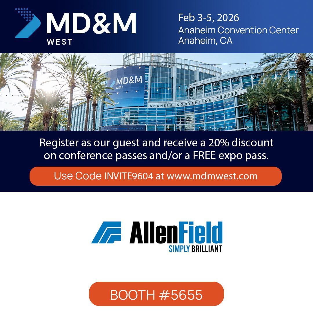 📍 Meet Allen Field at MD&amp;M West / WestPack in Anaheim! 

When: Feb 3–5, 2026
Where: Anaheim Convention Center • Booth #5655
Free Pass Code: INVITE9604

👉 Sign up now: xpressreg.net/register/MDMW0…

#InnovationInPackaging #SustainableSolutions