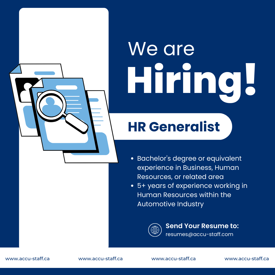 AccuStaff1's tweet photo. Join a top global Automotive company as an HR Generalist in a dynamic, people-focused environment. This role offers an above-average compensation package, strong team culture, work-life balance, and real opportunities for career growth. Apply Today! https://t.co/Qe6NlUvvk4