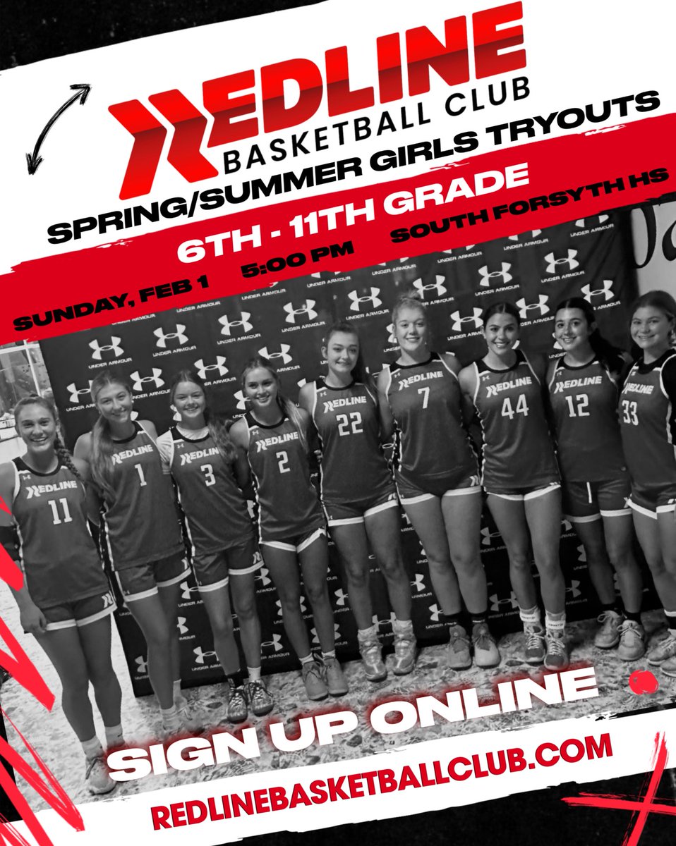 jjgibbons11's tweet photo. 🏀 Calling all Middle & High School Girls (6th–11th Grade)! 🏀

RedLine Basketball Club is hosting Spring/Summer Girls Tryouts THIS SUNDAY.
✔️ College-experienced coaching
✔️ Skill development + confidence
✔️ Competitive teams & great culture

📍 South Forsyth HS
⏰ 5:00 PM
📝 Register now: https://t.co/cL327Bz7d7

#GirlsBasketball #AAUBasketball #ForsythCounty #MiddleSchoolBasketball #HighSchoolBasketball
#RedLineGirls #AAUGirls #NextLevel #GirlsHoops #GeorgiaBasketball