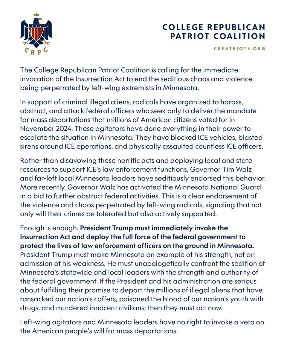 College Republican Patriot Coalition tweet media