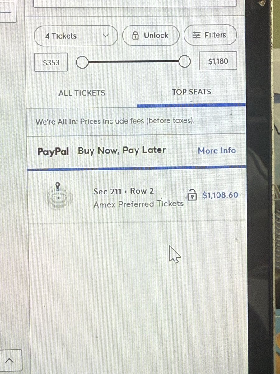 $1.1k for 200 level seating in a presale is probably the most insane thing i’ve seen when it comes to ticketmaster