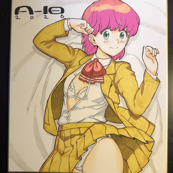 色紙描けたよ! 実は奇面組は…子供の頃に僕が初めて模写した漫画絵なんだ。 どうだい?少しは上手くなったんじゃないかい?