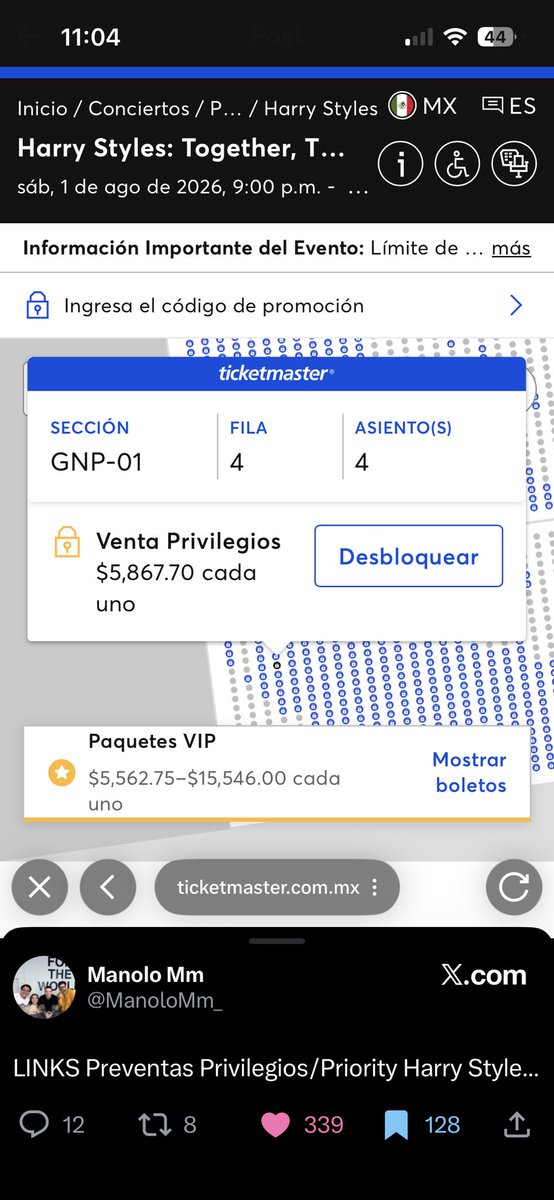 Valerxs1's tweet photo. @mx_tickets Chichas estos son alguno precios q tome foto https://t.co/qbIT0PdjvK