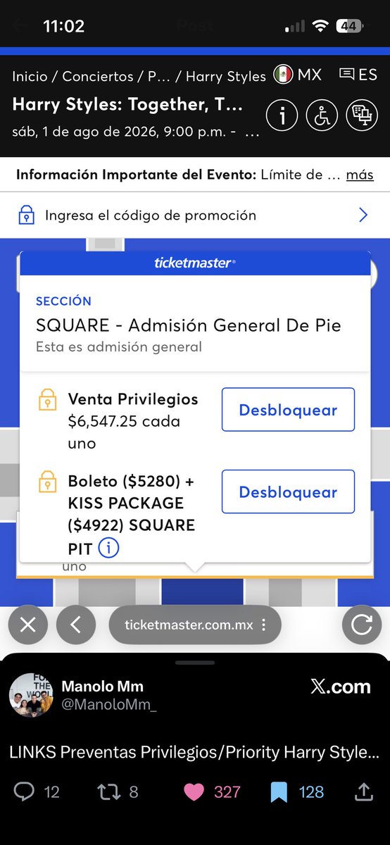 Valerxs1's tweet photo. @mx_tickets Chichas estos son alguno precios q tome foto https://t.co/qbIT0PdjvK