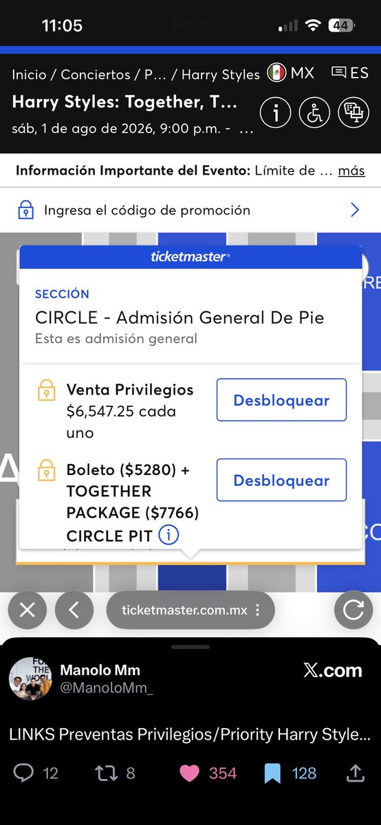Valerxs1's tweet photo. @mx_tickets Chichas estos son alguno precios q tome foto https://t.co/qbIT0PdjvK