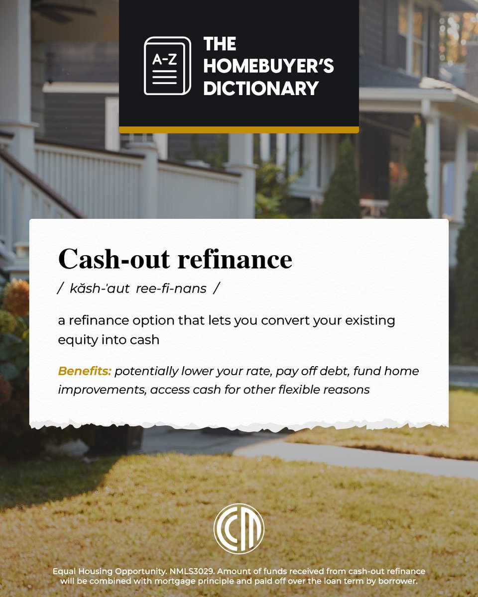 If you own your home, you’re building equity every day. If you’re building equity, you may want to tap into it someday — or now. A cash-out refinance lets you do just that.   

Get the details: spr.ly/6017CxNPN