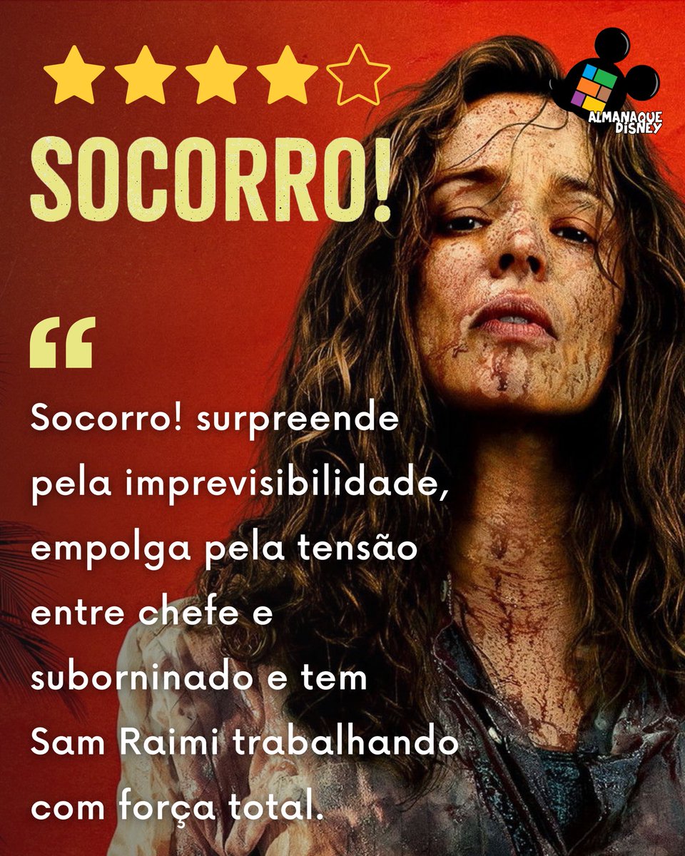 almanaquedisney's tweet image. 🚨 SAM RAIMI VOLTOU!

‘Socorro!’ é uma ótima surpresa e que abre o ano da Disney nos cinemas com muita energia.

É uma comédia sombria que escala em tensão e que vai constantemente te surpreendendo de formas sádicas, mas sempre divertidas.

Nossa crítica: almanaquedisney.com.br/post/socorro-c…