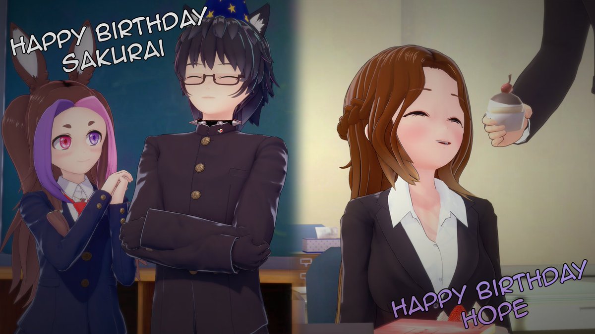 Heute eine Doppel-Gratulation zum Doppelgeburtstag von Sakurai (<a href="/sakuyueVT/">Saku Yue</a>) und Hope, der Klassenlehrerin der Klasse 2-A!