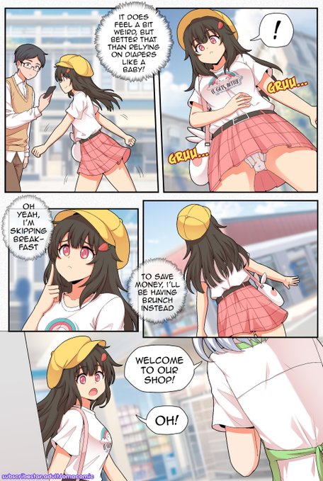 Nappy Boarding House Page 60 Trying to be a big girl need effort! We are at page 200+ in SubscribeStar Adult! Please join to read more fun and kinky wetting and diaper moment~