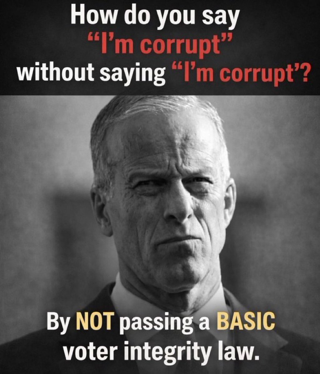 John Thune is actually doing a Protest of his own by not securing the Elections with the SAVE ACT. Much like the ICE Protests and much more harmful for the whole Country! He is Openly Supporting Cheating and advocating for the Destruction of America.