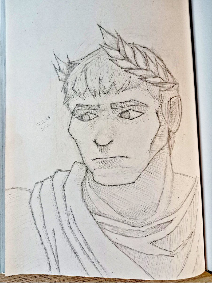 Portrait of Guilliman
I still have trouble drawing faces, it's bad. 
How are you? How was your day / what are your plans for the day?