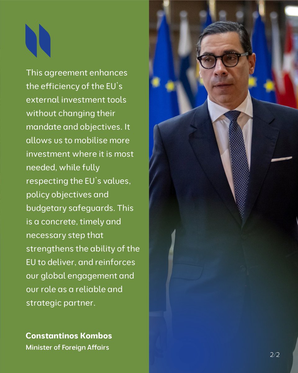 📌 DEAL!

The Council and @europarl_EN have just reached a provisional agreement to improve the efficiency of the EU External Action Guarantee under NDICI-Global Europe.

The improved rules will strengthen support for the EU’s strategic investments worldwide.

Read more here 👇