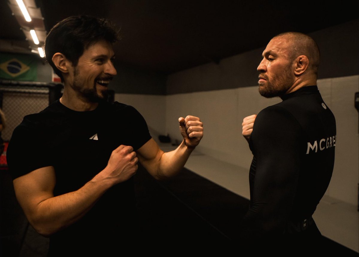 TheNotoriousMMA's tweet image. My brother Pavel Durov! 💪 

In a world where governments are tightening their grip on our freedoms, big respect to Pavel Durov, the unbreakable force behind Telegram! 

This man is a true fighter: exiled from Russia for refusing to sell out user data, building an empire on…