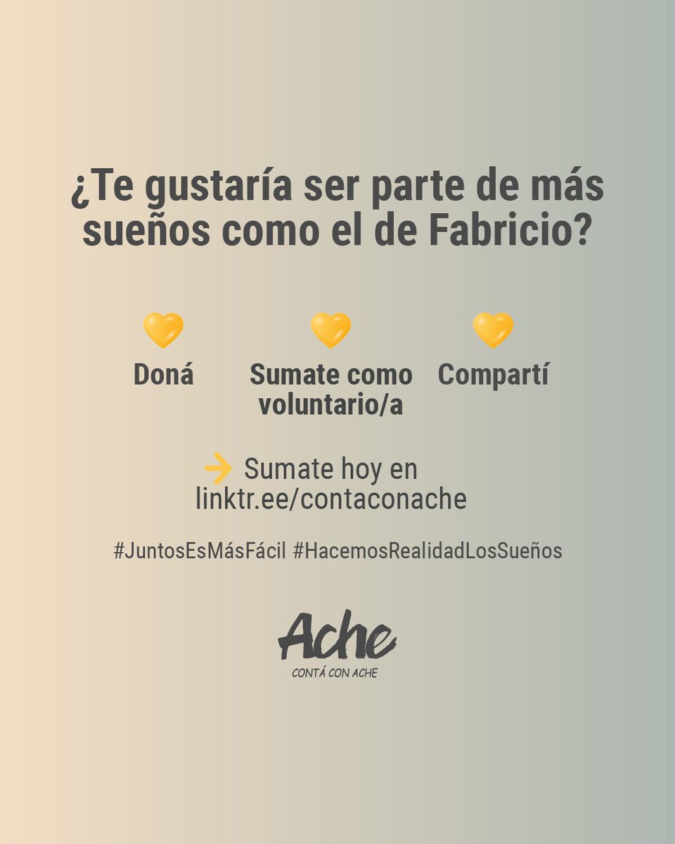 🎶 ¡Cumplimos el sueño de Fabricio (13)!

De Formosa y en tratamiento en el Htal. Materno Infantil de San Isidro por Leucemia Linfoblástica Aguda, soñaba con tener un acordeón 🪗 

Gracias a RAINBOW, ¡lo hicimos REALIDAD! 💛

Juntos es más fácil 👉🏻 linktr.ee/contaconache