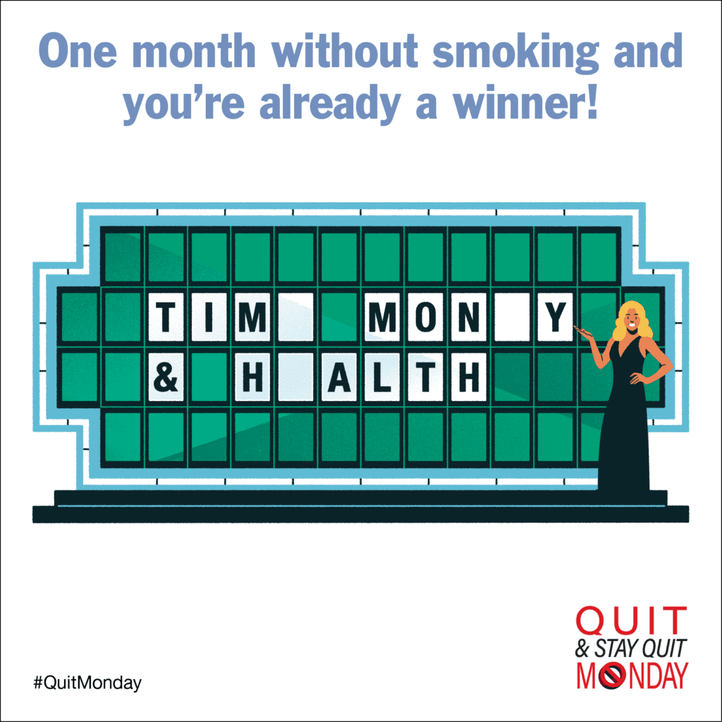 Even if you’ve slipped up once or twice over the course of the month, you’ve still made monumental progress — and now it’s time to reap the rewards!

Read more about the rewards here: 
mondaycampaigns.org/quit-stay-quit…