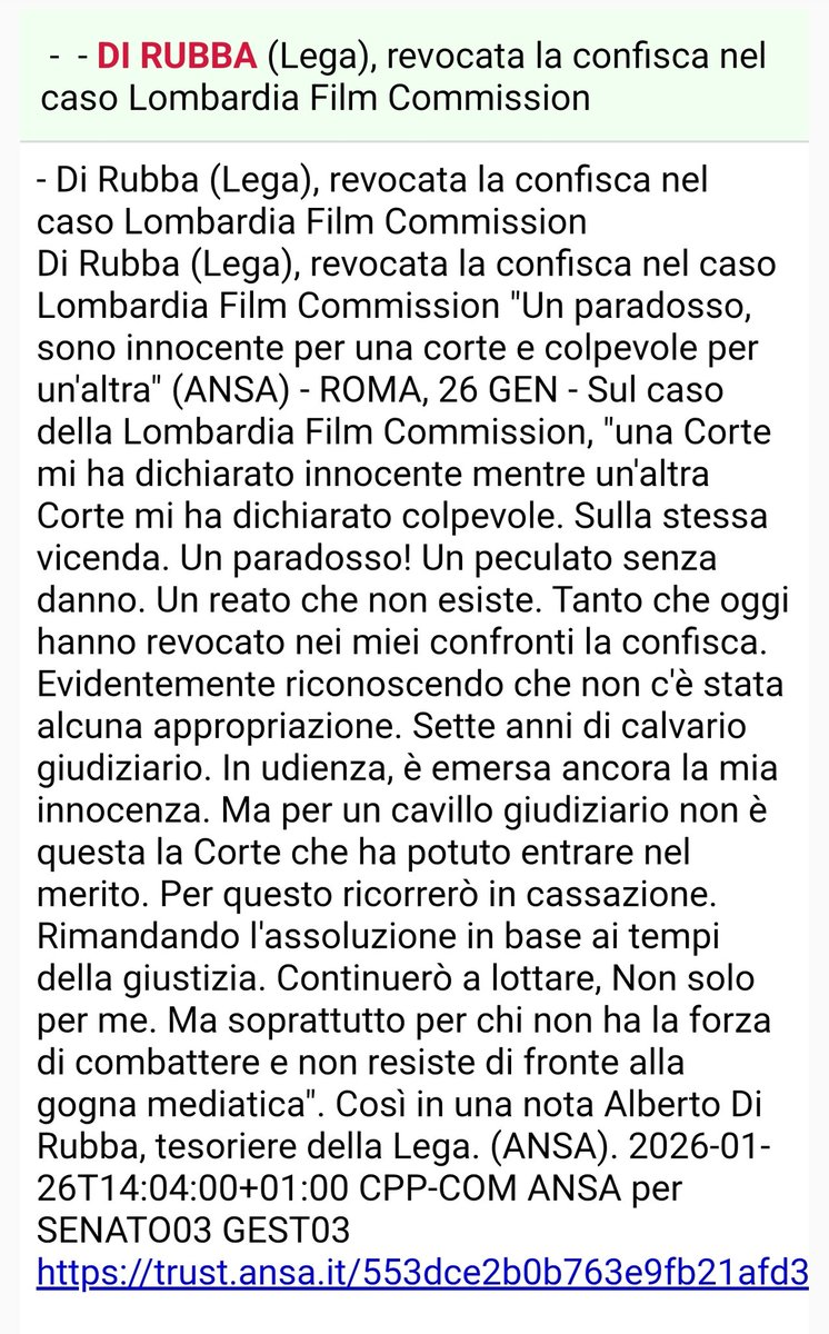 Allucinante. Un calvario senza fine per una persona ottima che non ha nessuna colpa. 
Forza Alberto.