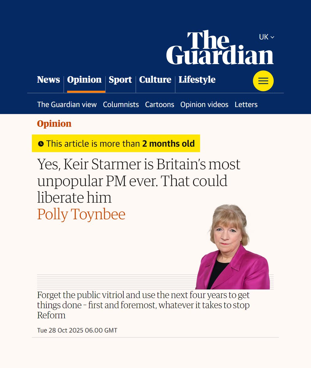 plutotlabarbie's tweet image. How to go from "We must give Starmer a chance to turn things around" to "We must throw Starmer into a burning skip" in less than 3 months, without ever having been wrong at any point, by Polly Toynbee.