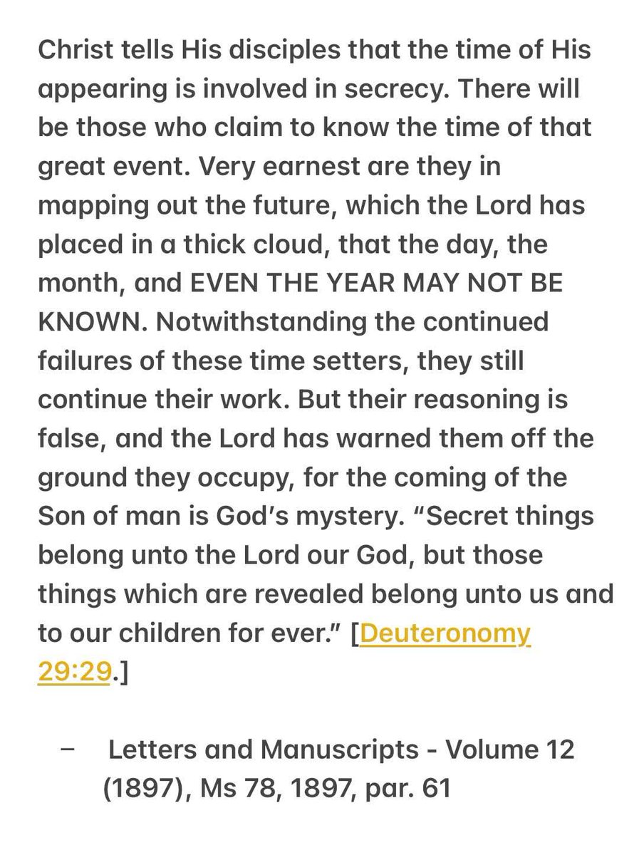 Godwakeupcall's tweet image. It is God’s secret

m.egwwritings.org/en/book/14062.…

#secret #coming #AdventistYouth #ellenwhite #quoteoftheday #truthbetold #adventistchurch