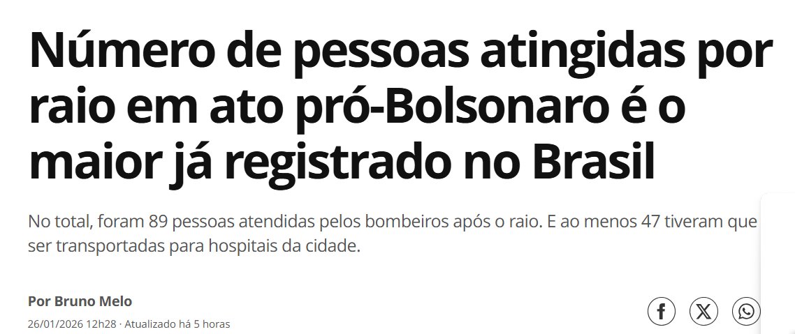 Parabéns, <a href="/nikolas_dm/">Nikolas Ferreira</a>, essa tá na sua conta.

Mesmo sabendo da previsão do tempo, não cancelou a micareta. E, mesmo DEPOIS da tragédia, manteve o ato.

Pode visitar quantas pessoas quiser no hospital para conter os danos à sua imagem. Só os maluquinhos continuam achando razoável.