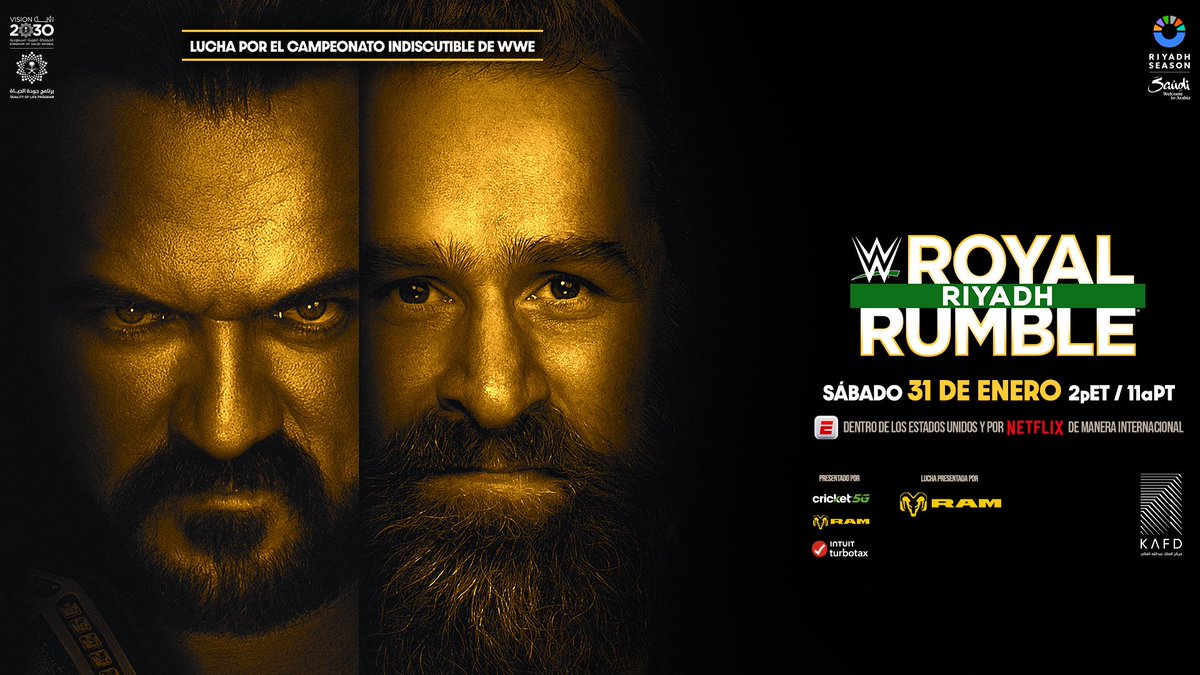 En #RoyalRumble Sami Zayn retará a Drew McIntyre por el Campeonato Indiscutible de WWE desde Arabia Saudita⁣ 🔥
⁣
No te lo pierdas en vivo por @netflixlat para México, España, Centro y Sudamérica 📺