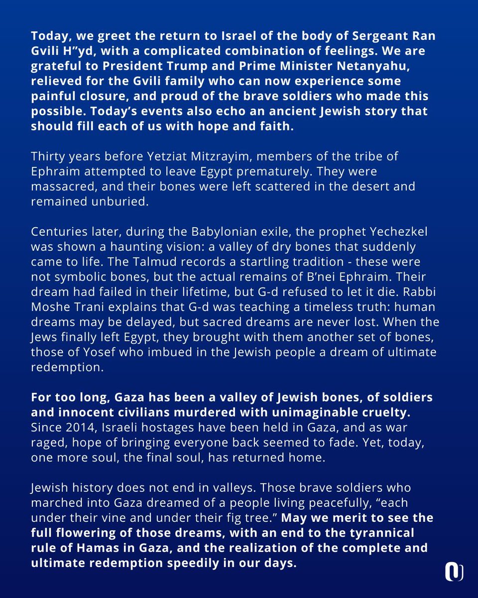 Orthodox Union tweet media