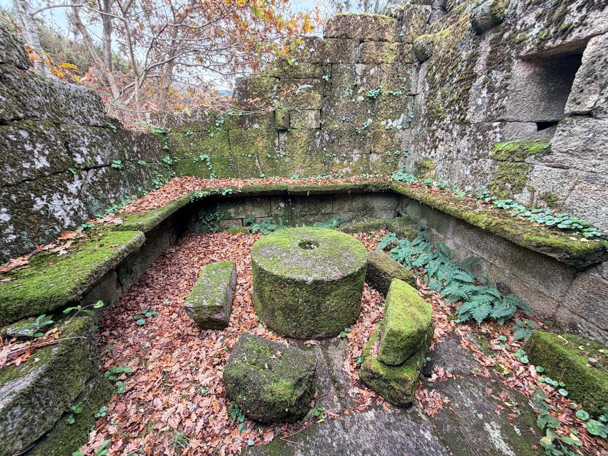 Os muíños eran espazo de traballo, lecer, namoramento, conspiración, confidencia, ao tempo que de alimento e ritualidade. Todo mesturado. Este muíño de Paradela (Xende), co seu banco corrido, parece que aínda ten atrapadas nas pedras as vellas cancións que alí se cantaron.