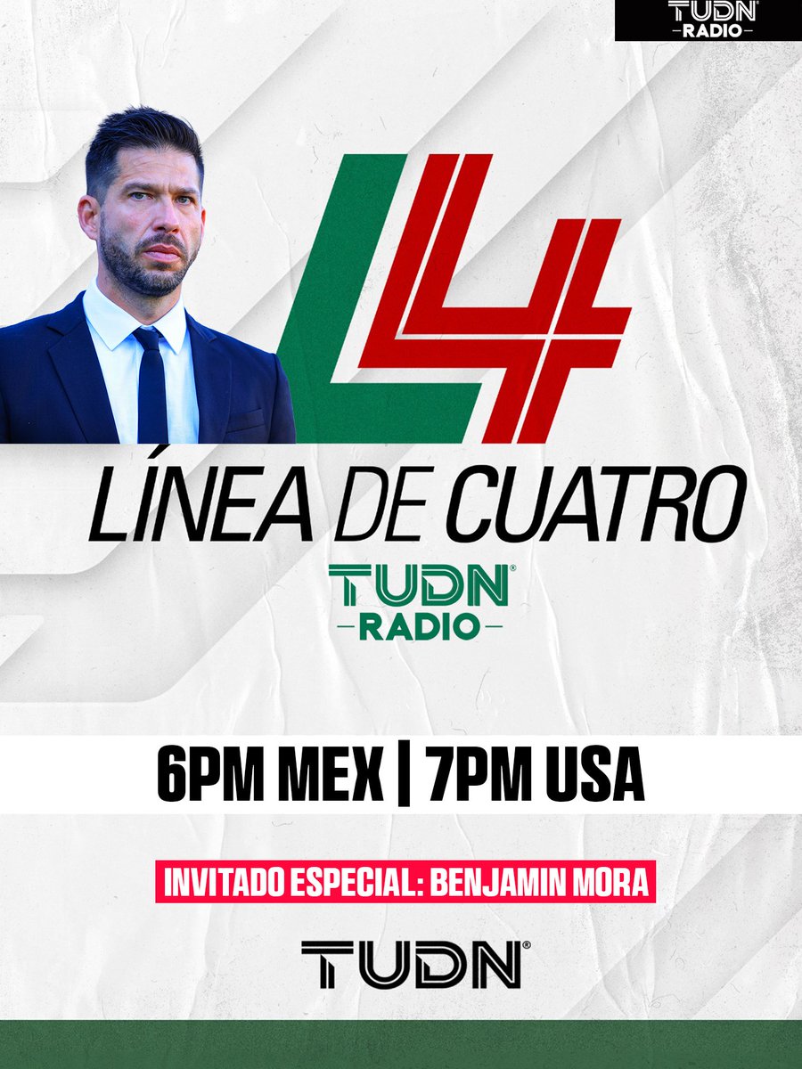 TudnRadio's tweet photo. ¿La Selección deja dudas? ¿Porque no hay más técnicos mexicanos? El mejor análisis en #LineaDe4TUDNRadio
⚽🫰🏻📻
Invitado Especial: Benjamin Mora👏
🎙️ @chiquis_ @ManuelVils y Miguel Fraga
#BenjaminMora #LigaMX #SeleccionMexicana #Futbol #ExclusivaTUDN https://t.co/lrdARpaTV7