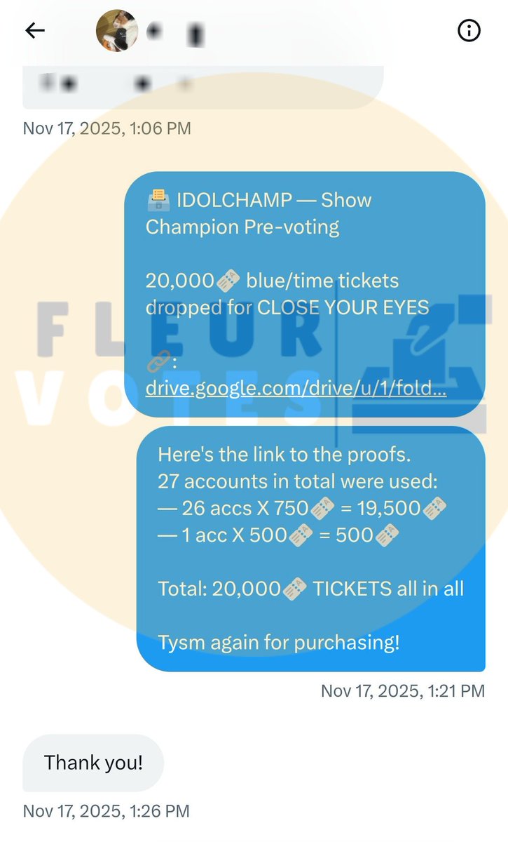 fleurvotes's tweet photo. 🗳️ IDOLCHAMP — Show Champion Pre-voting (November 3rd Week)
sᴏʟᴅ ᴛᴏ ᴀɴ ᴀɴᴏɴʏᴍᴏᴜs CLOSER
20,000🎫 blue/time voting tickets dröpped for #CLOSEYOUREYES
#fleursproofs https://t.co/BKAtfJrtzu