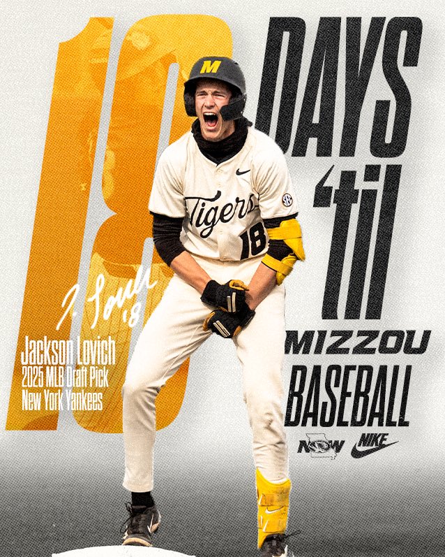 MizzouBaseball's tweet photo. Jackson Lovich days until first pitch.

Get your season tickets now:
🎟️ https://t.co/fwyull9Vtd

#MizzouNOW https://t.co/ddqtKjeJy1