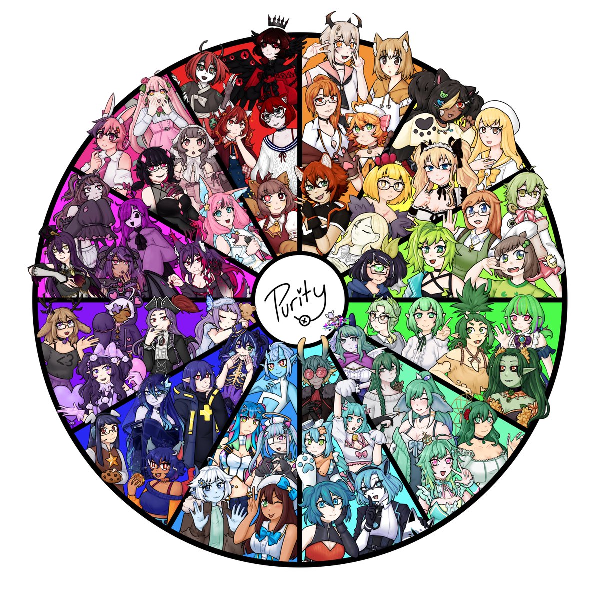 ❤️🧡💛💚💙💜🩷
In January 2024, I begun a project that that let me draw so many more VTubers than before.
As of January 2026, it is now finished. How many do you recognise?
❤️🧡💛💚💙💜🩷