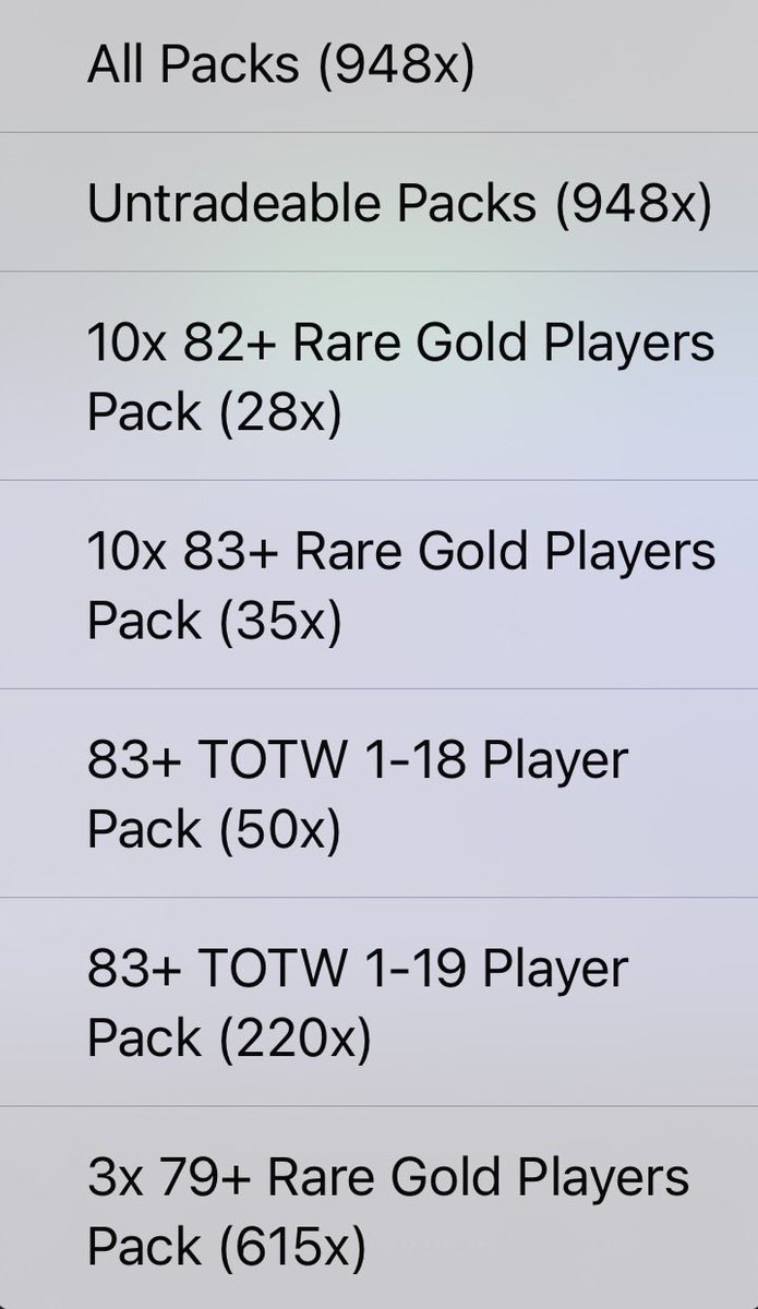 Full overview of my TOTY packs:

1. TOTY+HM packed.

Russo - 3x78+
Mariona - Premium PL
Haaland - Small rare
Patri- Small rare
Pacho - Premium L1 + 84x5

2. Overview of packs opened, excluding remaining packs.
Some are estimates.

3. Remaining packs, prepared if 12x82 ect. Comes.