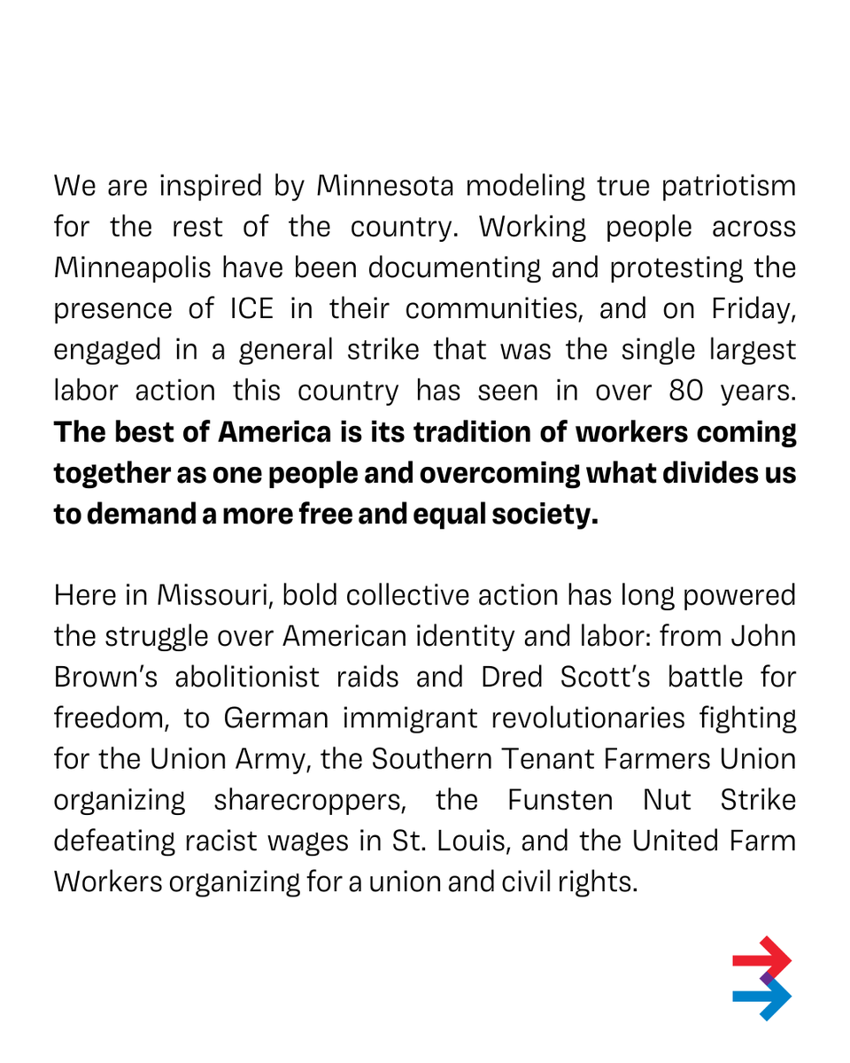 moworkerscenter's tweet photo. Our Statement in the wake of ICE agents’ murder of Alex Pretti.
#MOworkers https://t.co/eipHHKOWOF