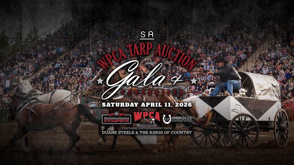's tweet image. The 2026 Grande Prairie Stompede WPCA Tarp Auction is scheduled for April 11th.  

It will be a night where excitement builds and the road to the 2026 race season begins.

Put your company name in the race.

Ticket info coming soon.

#GPStompede #WPCAChucks #auction #fundraiser
